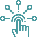 Finger pointing to options icon