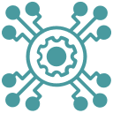 Gear and connection icon